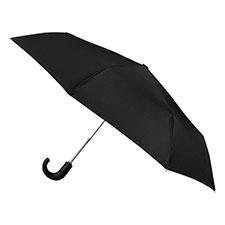 totes&#174; Auto Open / Close Umbrella with Crook Handle Black (3 Section)