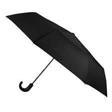totes&#174; X-TRA STRONG&#174; Auto Open / Close PU Coated Crook Handle Umbrella Black (3 Section)