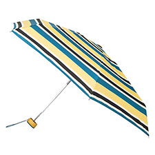 totes Compact Miniflat Nautical Stripe Umbrella (5 Section)