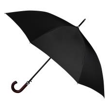 Auto Walker Wood Crook Plain Black Umbrella 