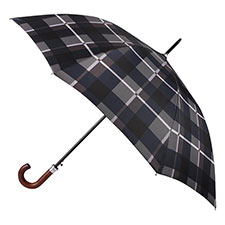 totes ECO-BRELLA® Auto Walker Wood Crook Grey Check