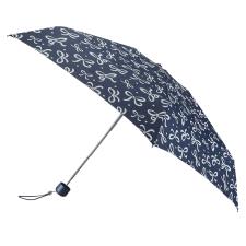 totes® XTRA Strong Mini Navy With Cream Bows Print Umbrella (5 Section)