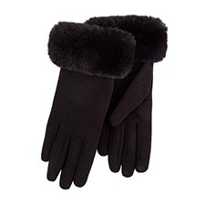Isotoner&#174; Ladies SmarTouch&#174; Thermal Glove with Faux Fur Cuff Black