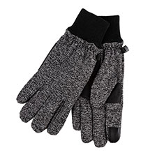 Isotoner Mens Water Repellent Stretch SmarTouch Glove with PU Palm Black