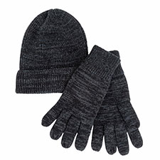 totes Mens Knitted Hat and Glove Set Navy