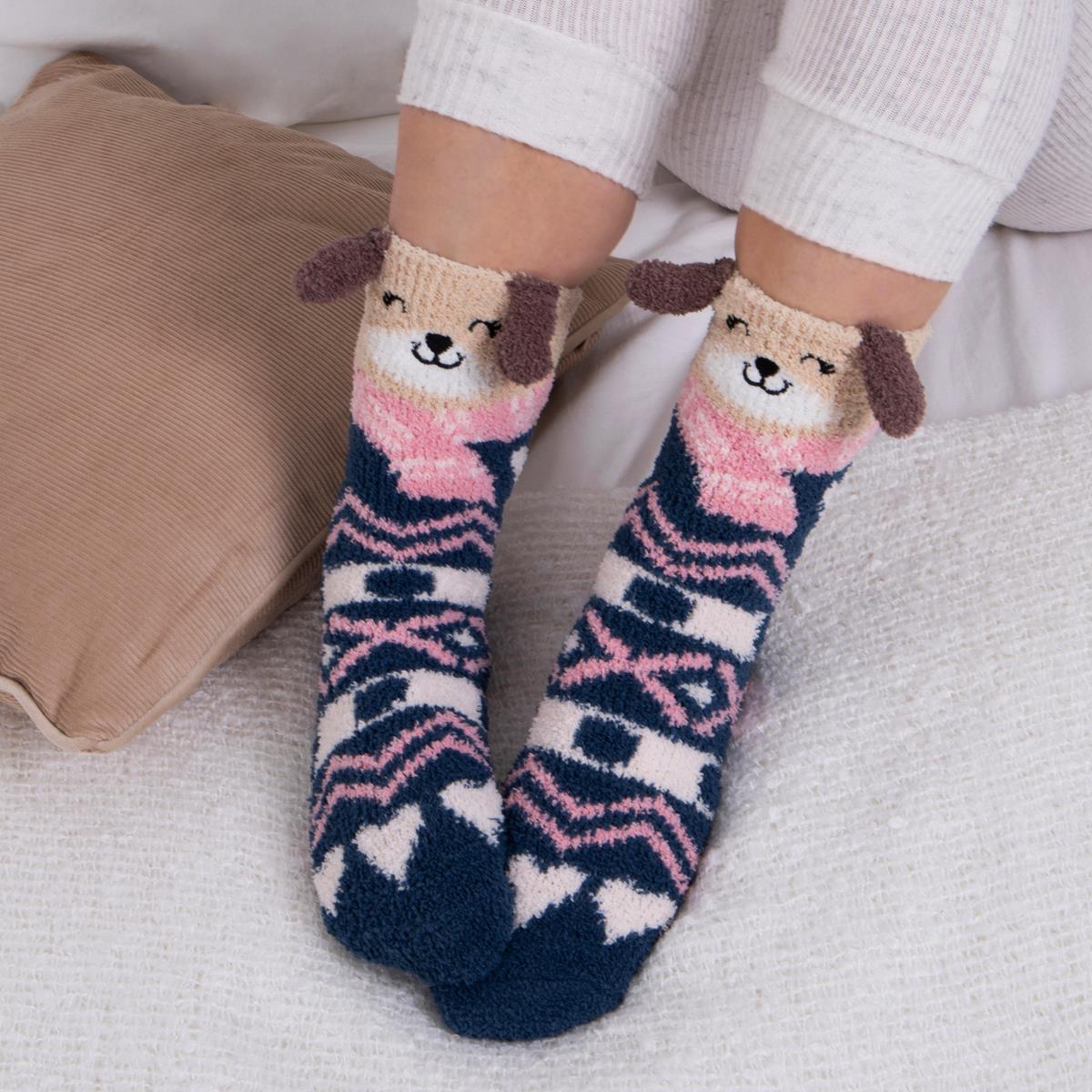 Womens Fuzzy Slipper Socks Animal Soft Warm Cute Microfiber Cozy Fluffy Winter Christmas Socks