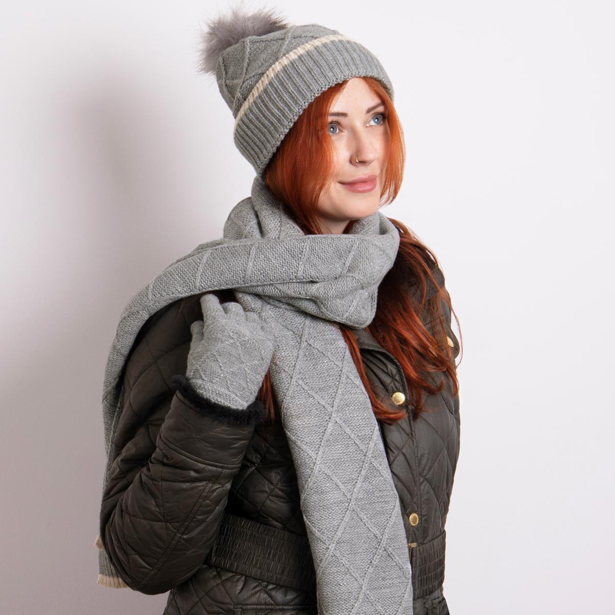 totes Ladies Hat Scarf & Glove Gift Set Grey totes ISOTONER