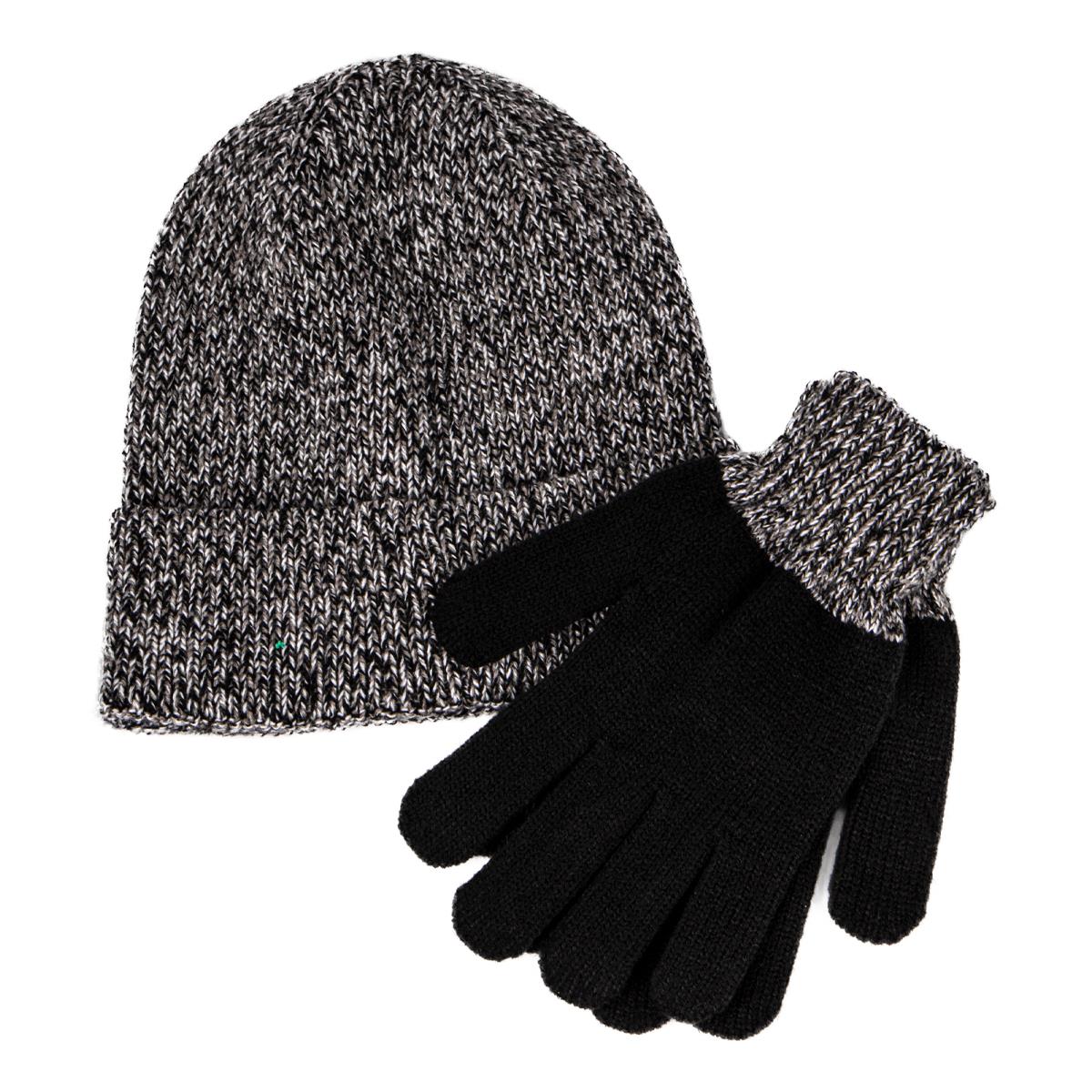 totes Mens Hat and Glove Set Grey / Black totes ISOTONER