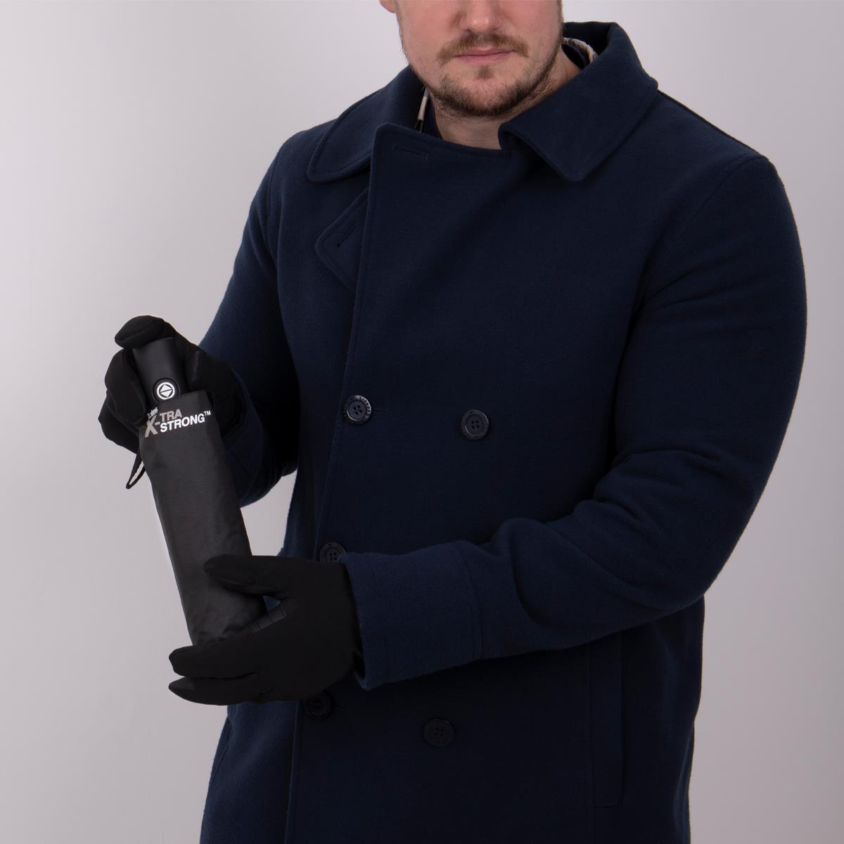 totes XTRA STRONG® Mens Gloves & Umbrella Gift Set Black totes ISOTONER