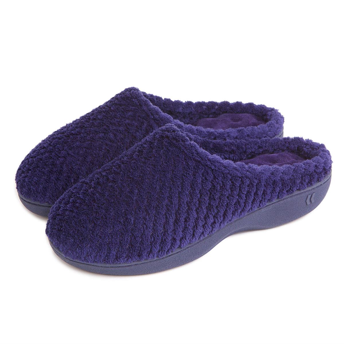 Isotoner Ladies Popcorn Terry Mule Slippers | totes ISOTONER Isotoner Ladies Popcorn Terry Mule Slippers Navy
