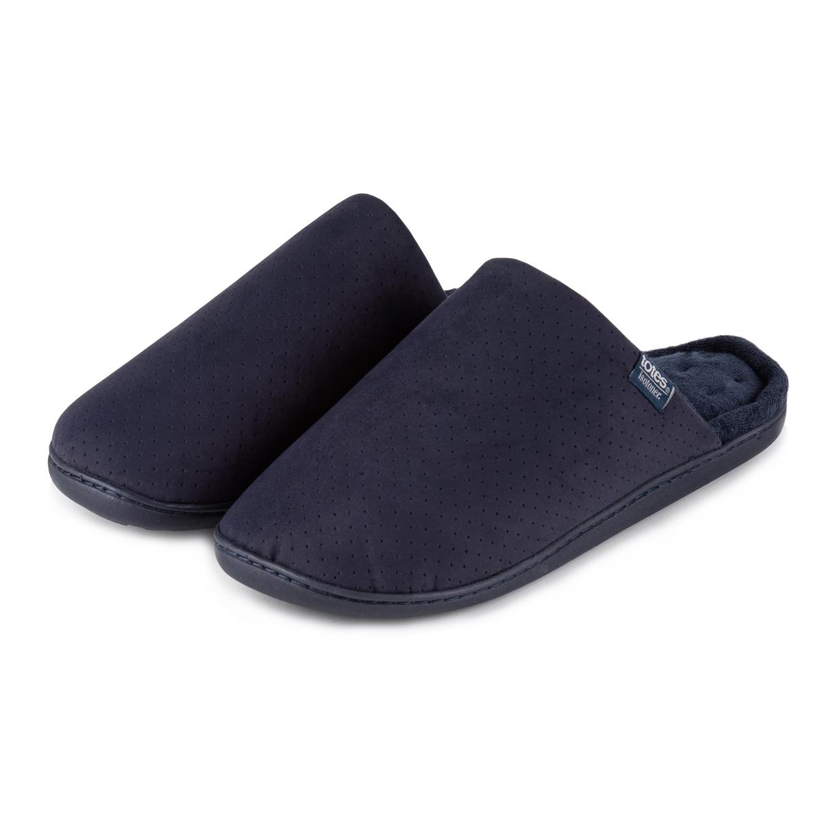 Isotoner Mens Perforated Suedette Mule Slippers | totes ISOTONER