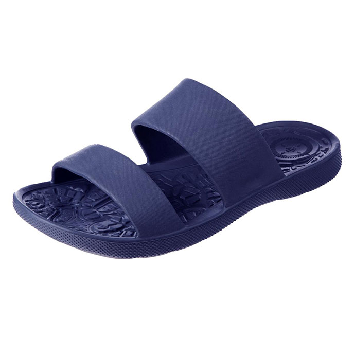 totes SOLBOUNCE Ladies Double Strap Slide Navy Extra Image 1