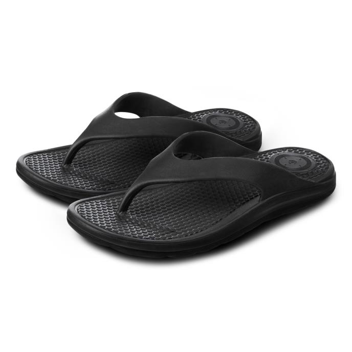 totes SOLBOUNCE Mens Toe Post Black Extra Image 1