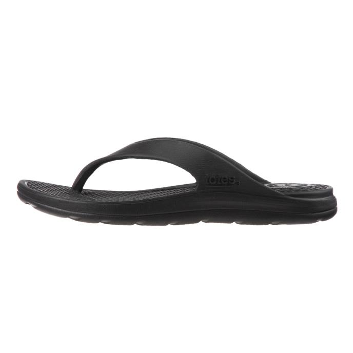 totes SOLBOUNCE Mens Toe Post Black Extra Image 3