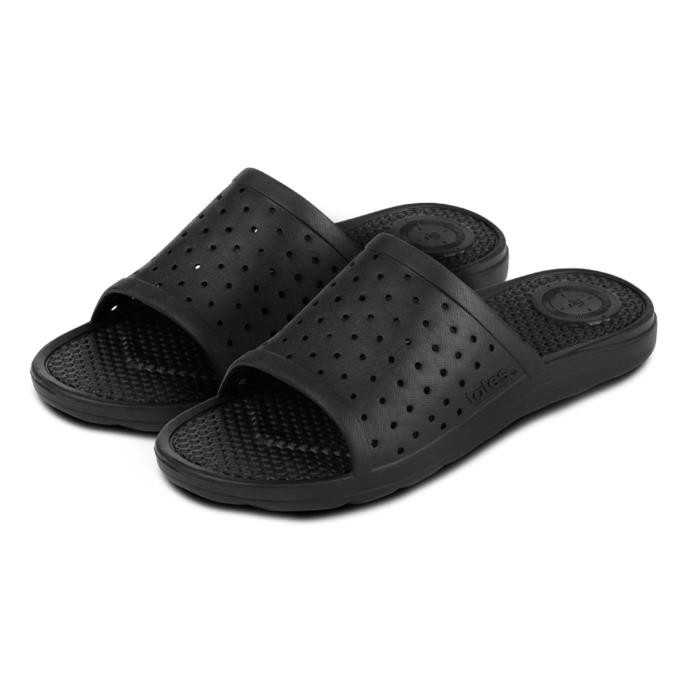 totes SOLBOUNCE Mens Perforated Slide Black Extra Image 1