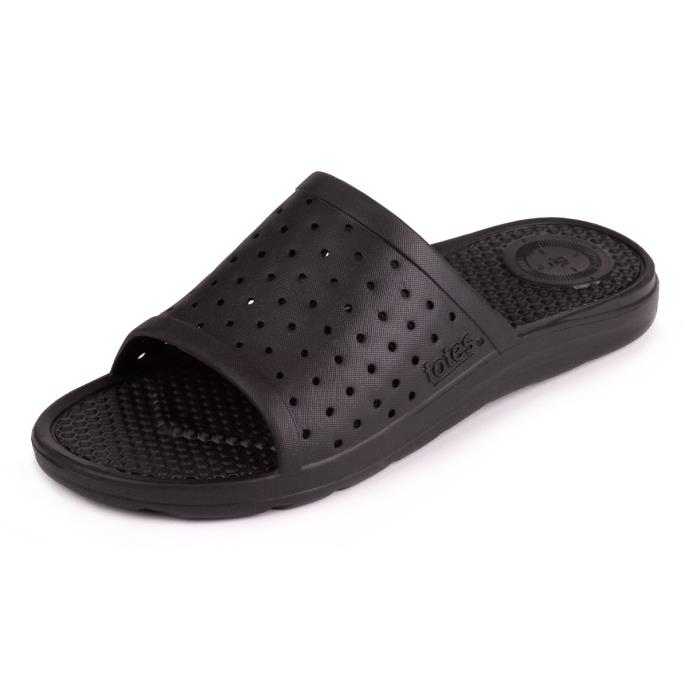 totes SOLBOUNCE Mens Perforated Slide Black Extra Image 2