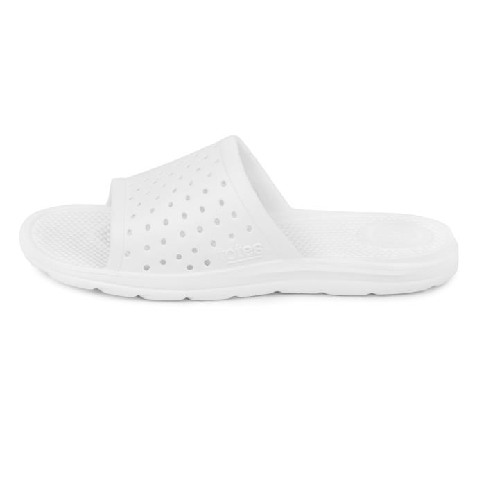 totes SOLBOUNCE Mens Perforated Slide White Extra Image 3