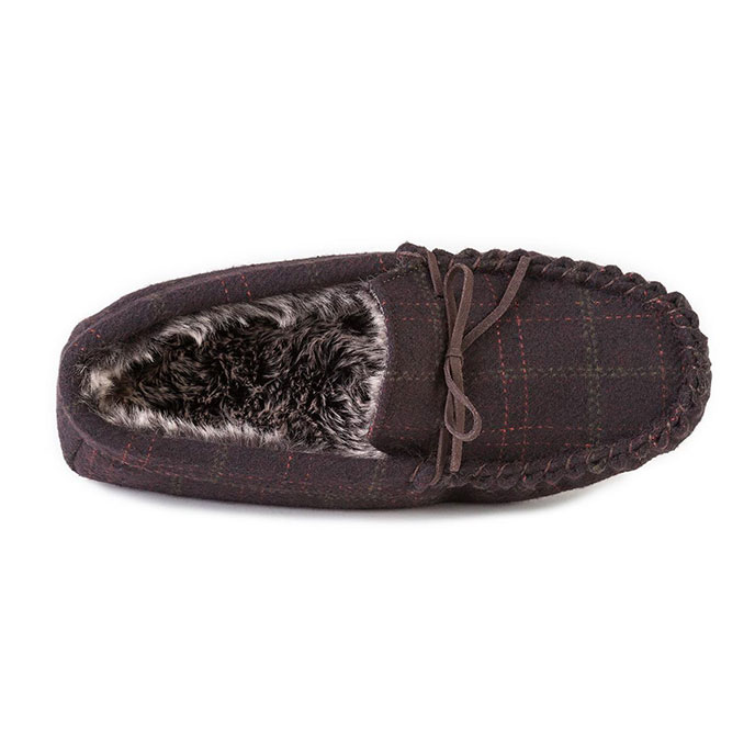 mens wool lined moccasin slippers