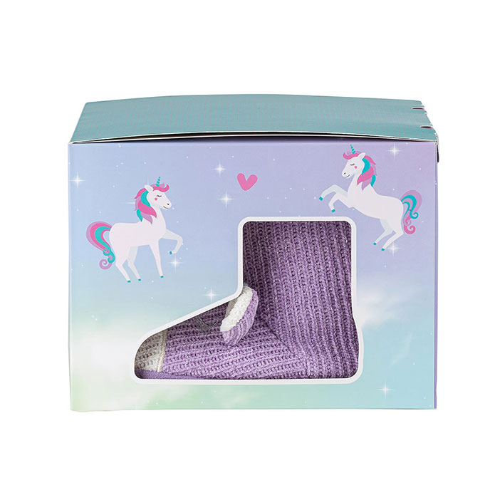 totes Girls Tall Unicorn Boot Slipper  Lilac Extra Image 7