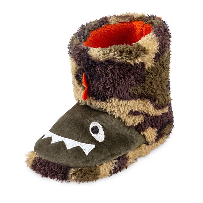 totes Childrens Novelty Bootie Slipper Dinosaur Extra Image 2