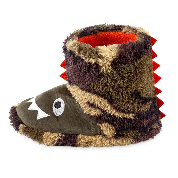 totes Childrens Novelty Bootie Slipper Dinosaur Extra Image 3