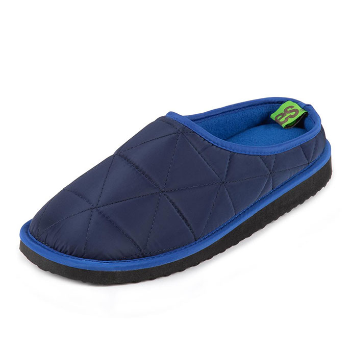 totes Mens Quilted Mule Slippers Navy Extra Image 2