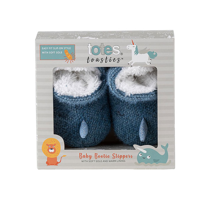 totes Childrens Novelty Bootie Slipper Narwhal Extra Image 1