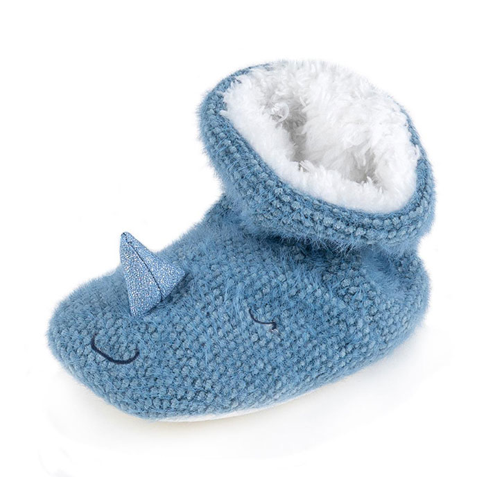 totes Childrens Novelty Bootie Slipper Narwhal Extra Image 2