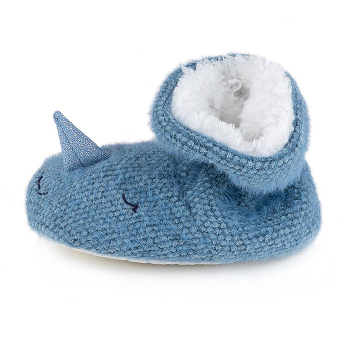 totes Childrens Novelty Bootie Slipper Narwhal Extra Image 3