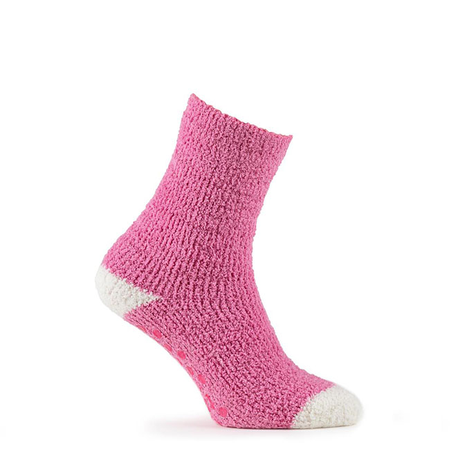 totes Ladies Twin Pack Eco Supersoft Socks Pink / Grey Spot Extra Image 2
