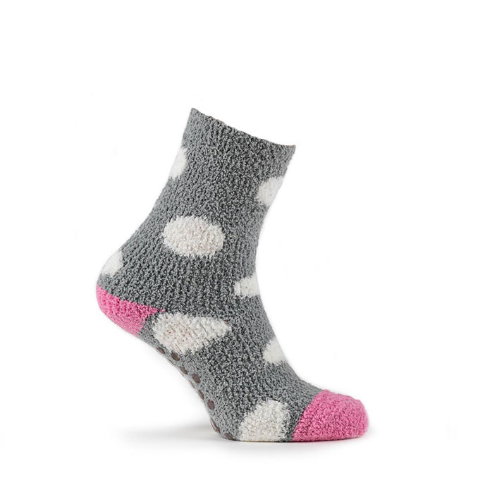 totes Ladies Twin Pack Eco Supersoft Socks Pink / Grey Spot Extra Image 3
