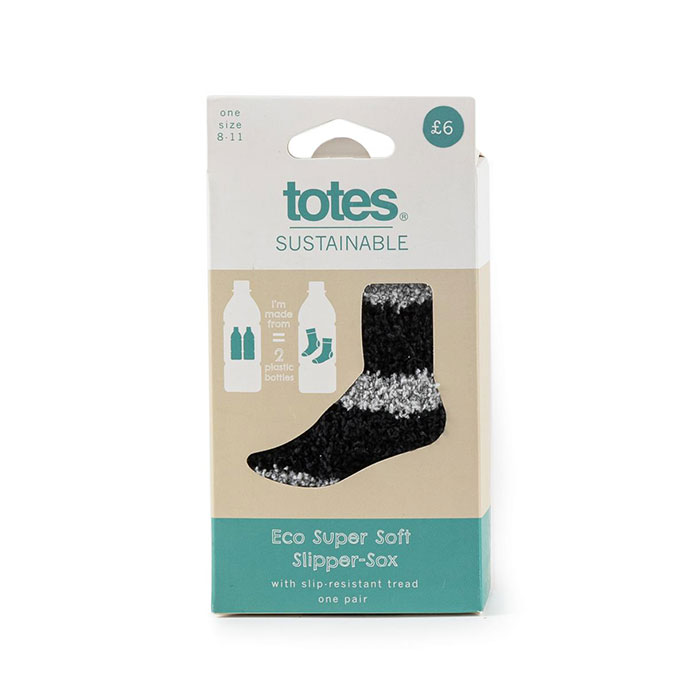 totes Mens Single Eco Supersoft Socks Black Extra Image 1
