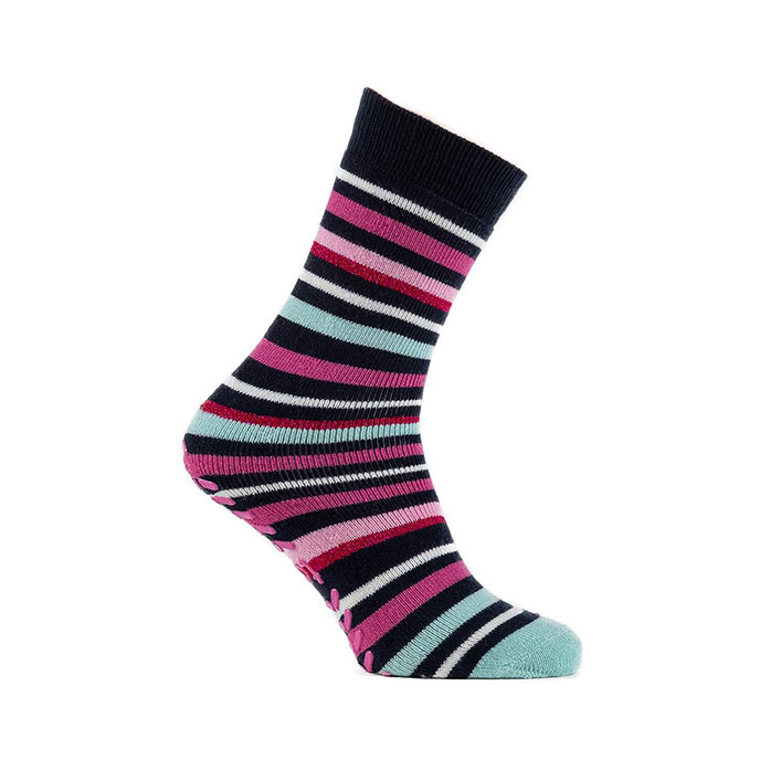totes toasties Ladies Original Slipper Socks (Twin Pack) Zebra/Stripe Extra Image 2