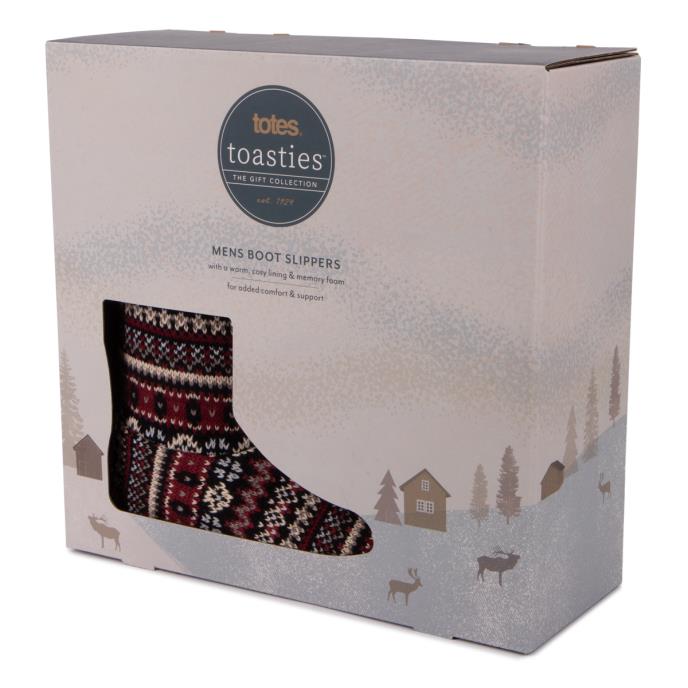totes mens fair isle boot slippers