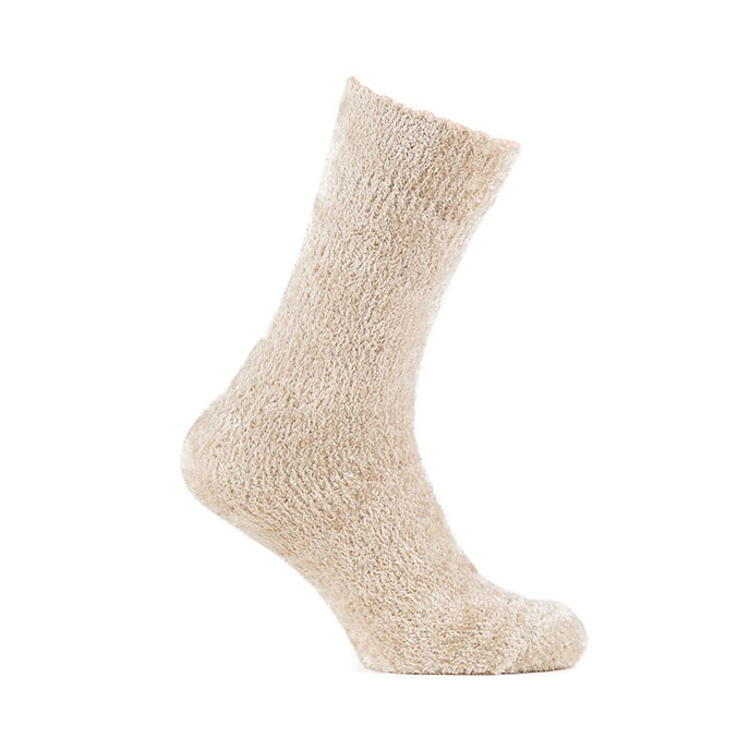 totes Ladies Recycled Chenille Supersoft Bed Socks (Twin Pack) Oatmeal Extra Image 2