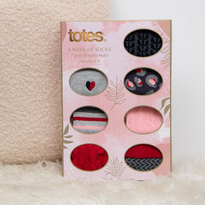 totes Ladies 7 Pack Day of The Week Ankle Socks Multi Extra Image 4