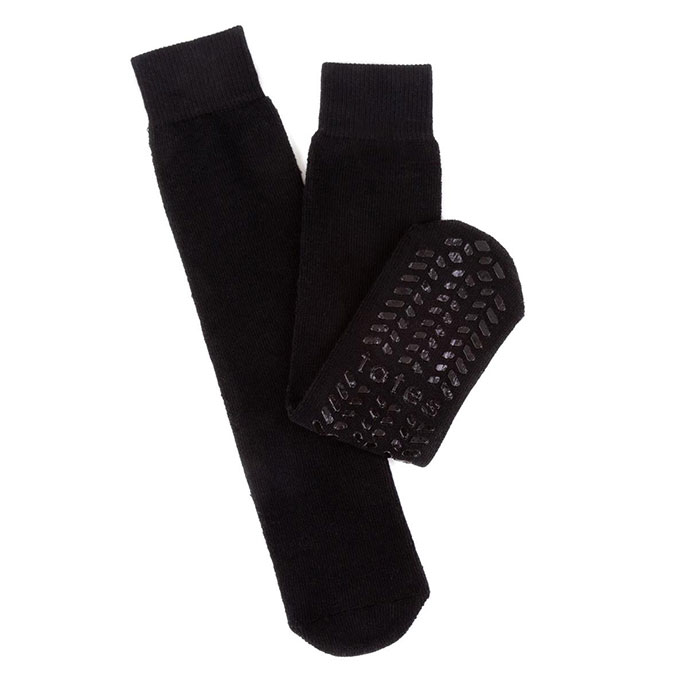 totes toasties Mens Single Original Slipper Socks Black Extra Image 2