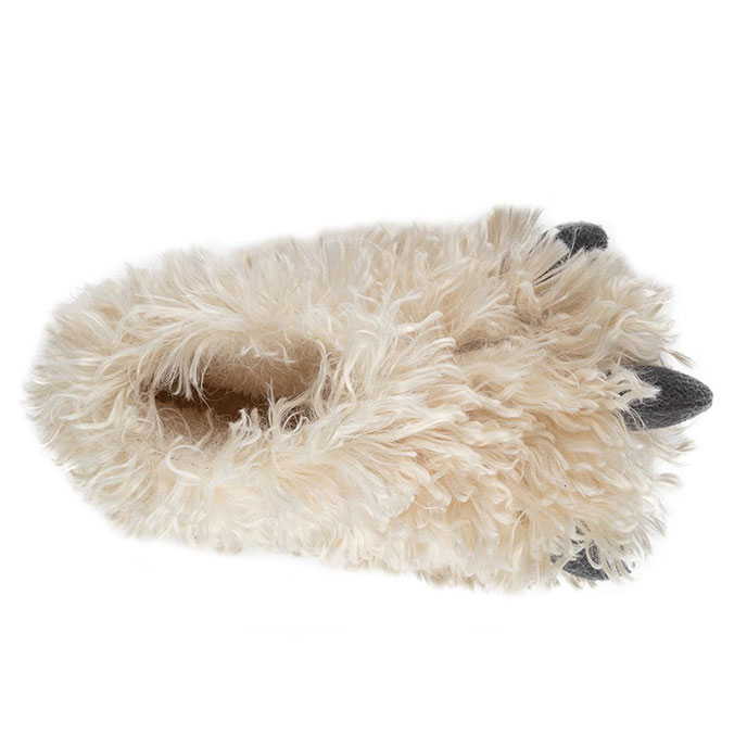 totes Kids Novelty Yeti Foot Slipper Cream Extra Image 4