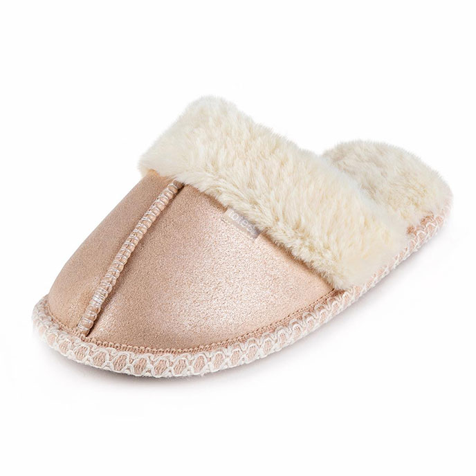 totes Teen's Sparkle Suedette Mule Slipper (Mini Me) Stone Sparkle Extra Image 2