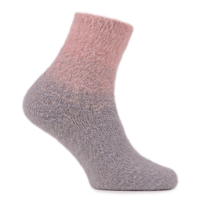 totes Ladies Fluffy Bed Socks (Twin Pack) Pink/Lilac Extra Image 2