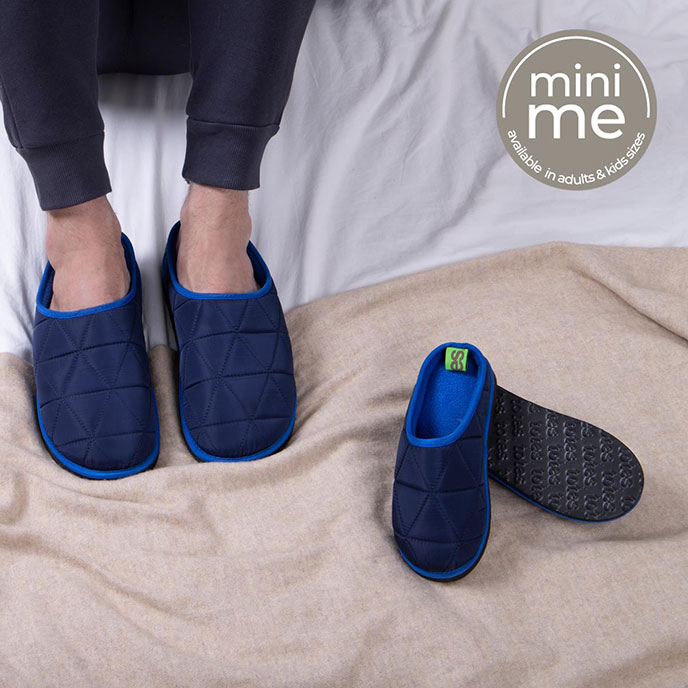 totes Mens Premium Quilted Mule Slipper Navy Extra Image 7