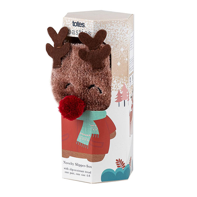 totes Ladies Novelty Supersoft Socks Reindeer Extra Image 3