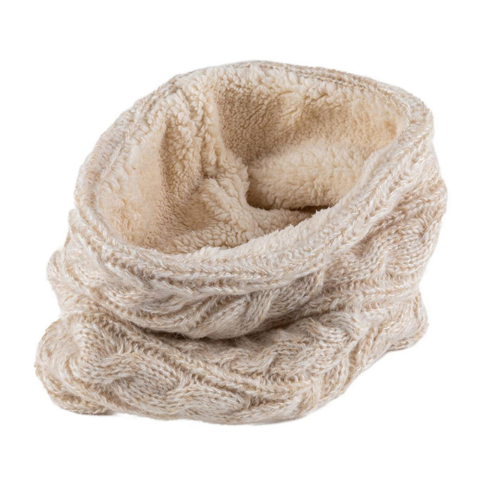 totes Ladies Cable Knit Snood Cream Extra Image 2