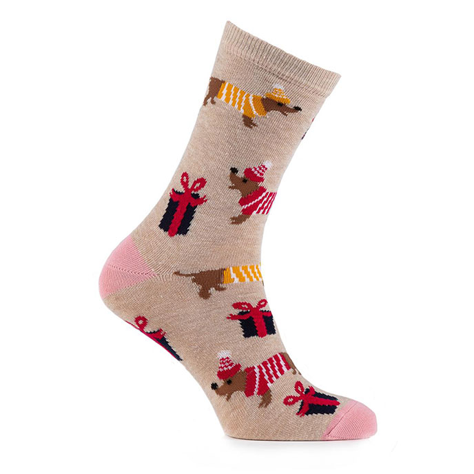 totes Ladies Novelty Ankle Socks Dog Extra Image 2