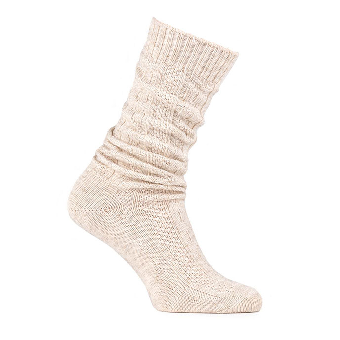totes Ladies Mid-Length Boot Socks Cream Extra Image 2