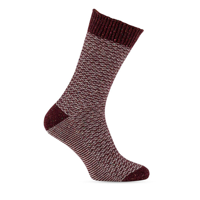 totes Mens Twin Pack Wool Blend Textured Socks Burgundy / Green Extra Image 3