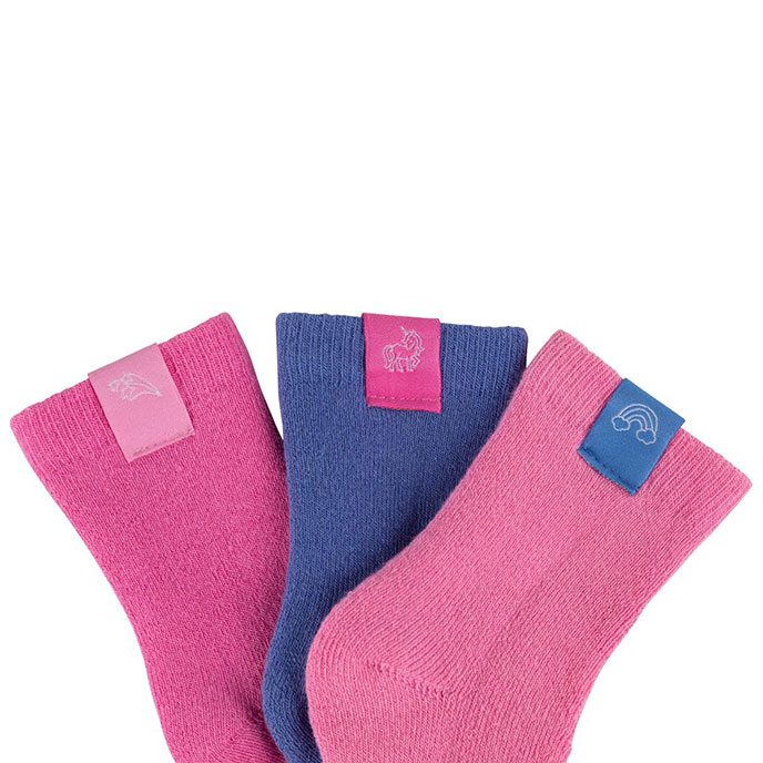 totes Girls Triple Pack Cotton Terry Socks Multi Extra Image 2