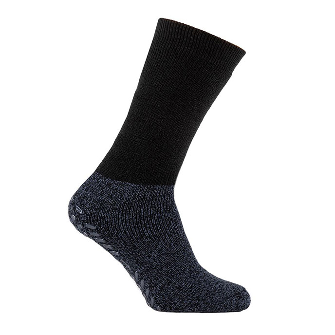 totes Mens Thermal Original Slipper Sock Blue Twist Colour Block Extra Image 2