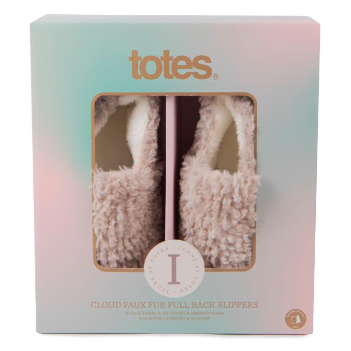 totes Ladies Icons Cloud Textured Fur EVA Slipper