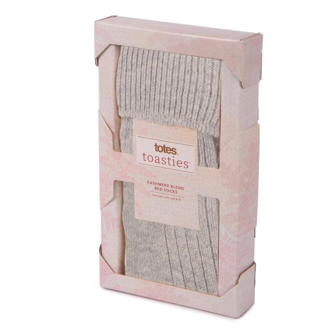 Totes Toasties® - Calzini Alla Caviglia In Misto Cashmere Donna - Confezione Da 2 Paia Grigio/Crema